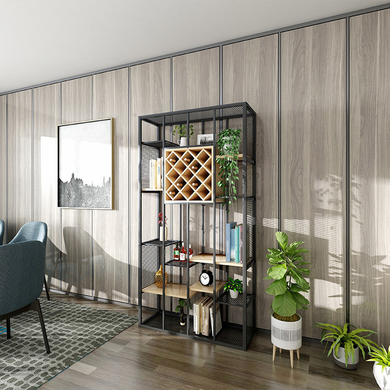 落地酒架 客廳隔板酒架 小戶型落地創(chuàng)意書架 簡約組裝實木置物架