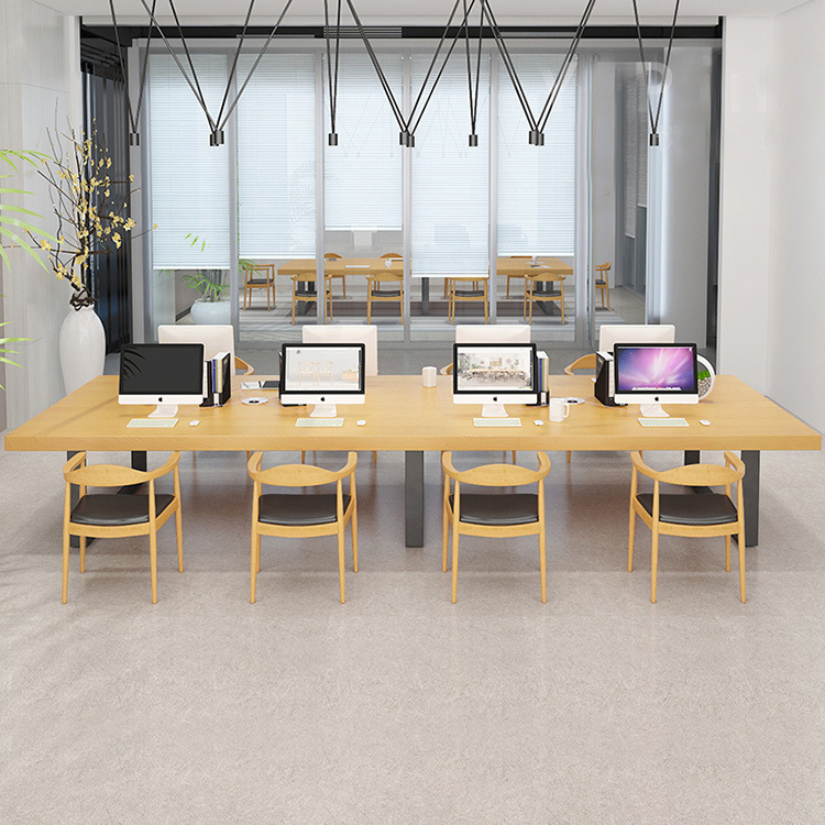 鐵藝實(shí)木大板桌 簡約鐵藝實(shí)木大板桌 會(huì)議室培訓(xùn)桌椅 長條桌椅組合