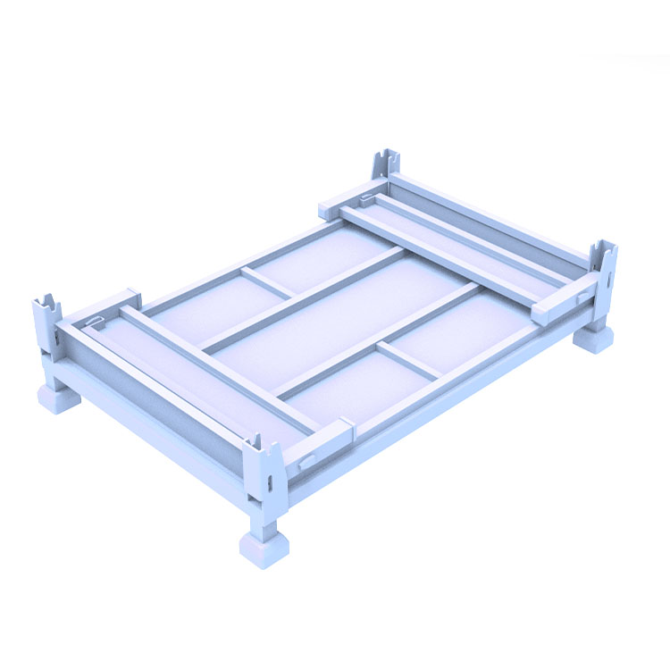 重型倉儲籠不帶門腳碗堆垛折疊式鐵皮箱 車間零配件收納工業(yè)料箱