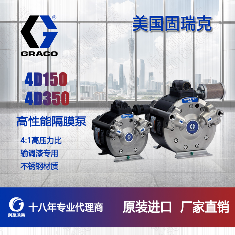 固瑞克輸調漆泵4D150 4D350氣動隔膜泵24W346不銹鋼4:1供漆泵 固瑞克原裝供漆泵