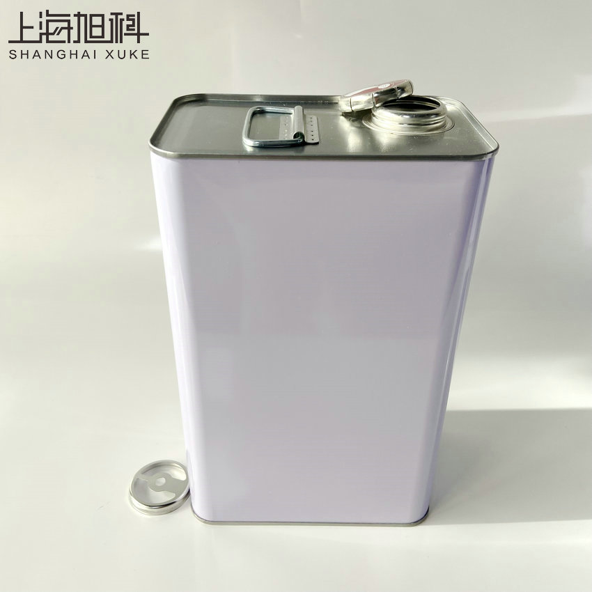 4L涂白指壓蓋方罐 密封油樣桶 涂料油漆桶 化工鐵罐 溶劑固化劑罐