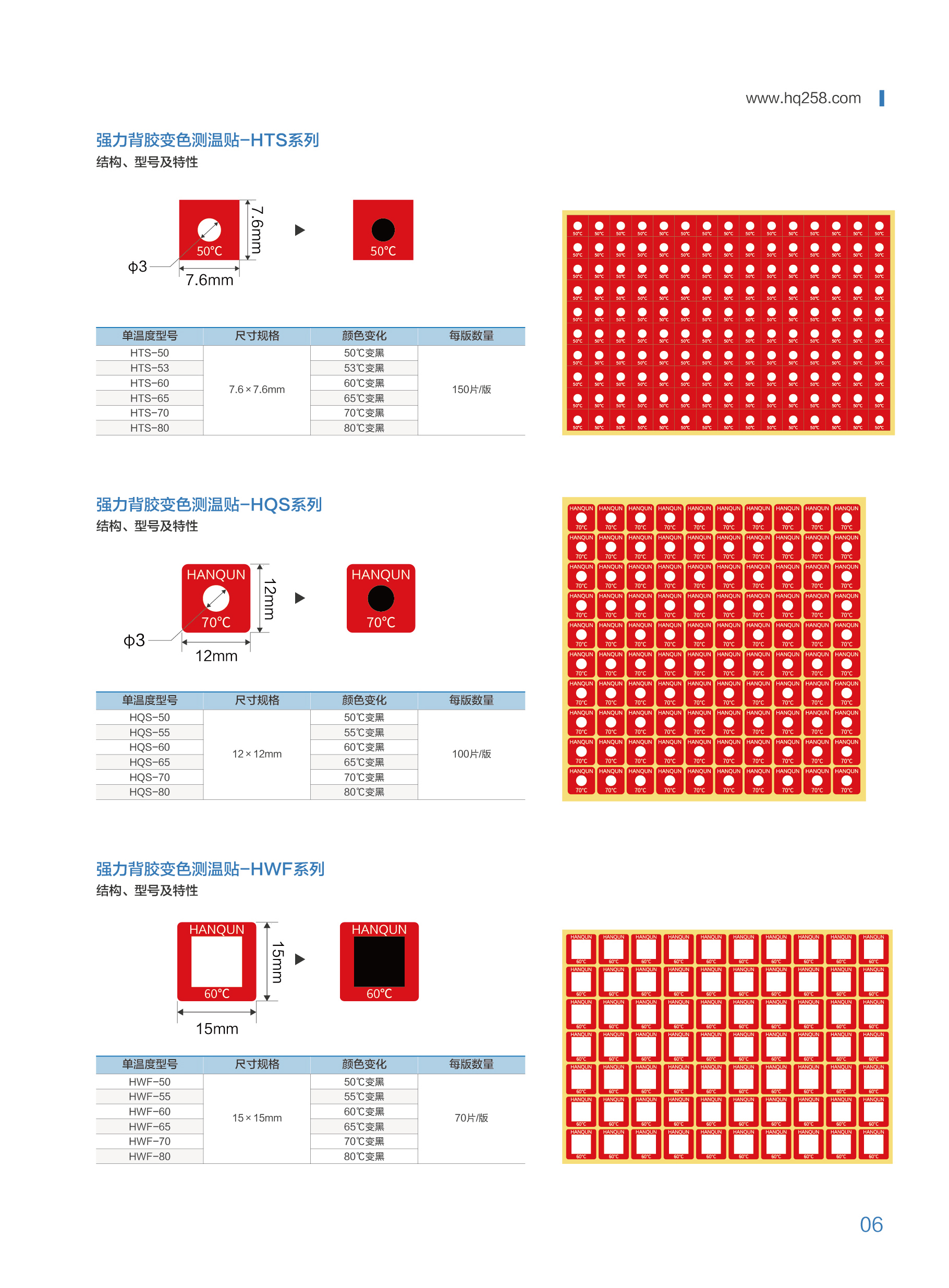 HTS-60 60度變黑強(qiáng)力背膠變色測(cè)溫貼片報(bào)價(jià)、供應(yīng)商、批發(fā)、銷售 哪家好（蘇州瀚群電子材料有限公司 HTS-60 6