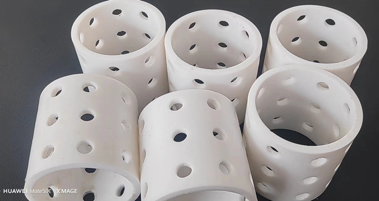 PTFE打孔拉西環(huán)填料  四氟拉西環(huán) 廠家供應耐高溫PTFE鮑爾環(huán)填料模壓PTFE四氟沖眼環(huán) PTFE打孔拉西環(huán)填料