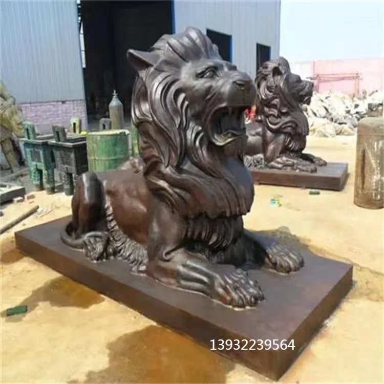 鑄銅獅子 鑄鋁獅子 鑄鐵獅子 大獅子 銅獅子可定制 廣場大型動物雕塑 熱賣促銷
