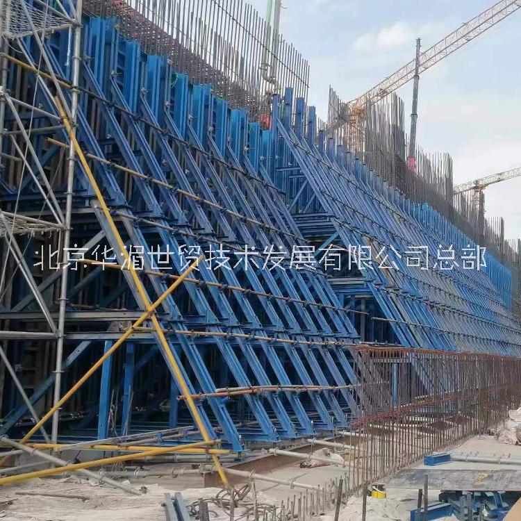 鋼模板單邊支模 華湄支模架H=3600 超高墻體單面支模 地鐵車站地下室車庫(kù)超高單面墻 鋼模板單邊支模